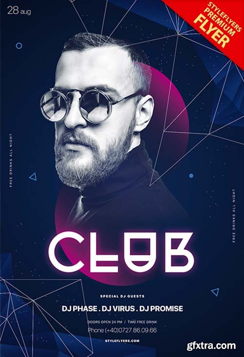 Club V22 2018 PSD Flyer Template