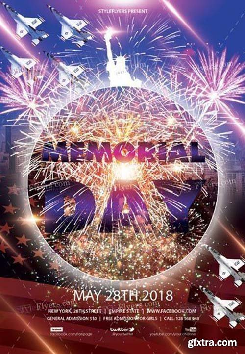 Memorial Day V48 2018 PSD Flyer Template