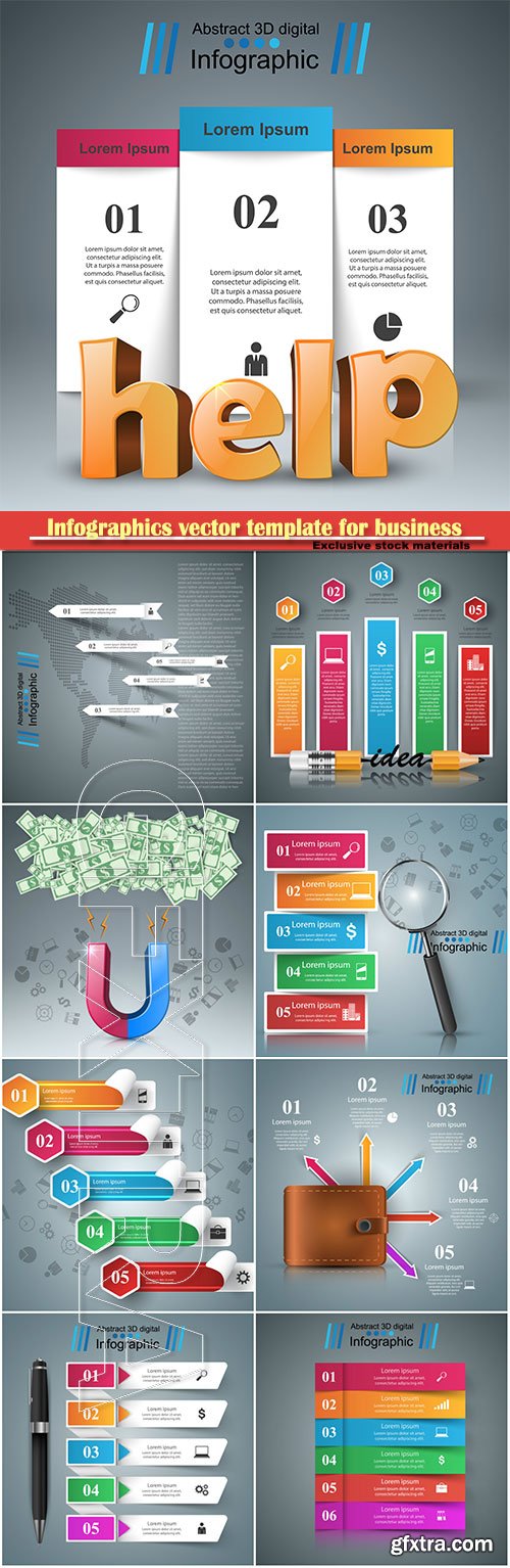 Infographics vector template for business presentations or information banner # 80