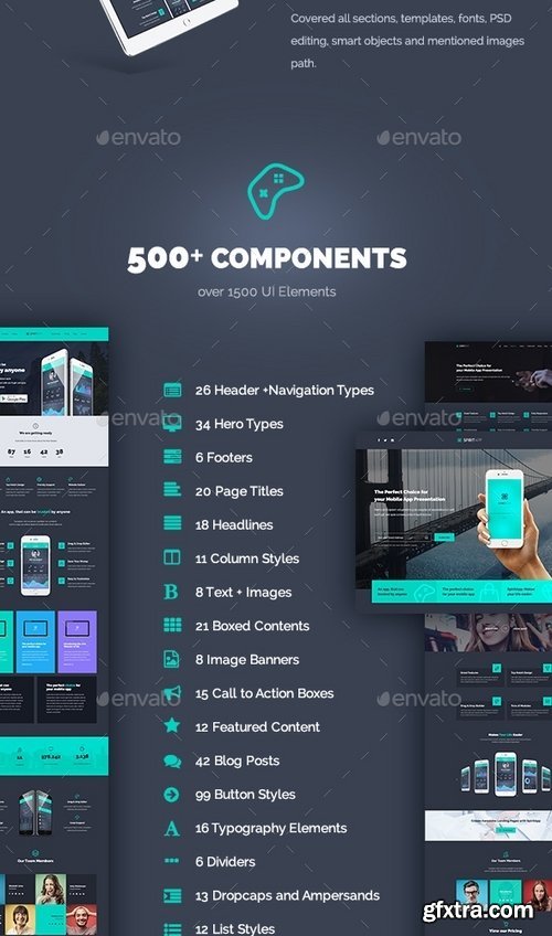 GraphicRiver - SpiritApp Landing Page UI Kit & Premade Templates (Dark Style) 16711282