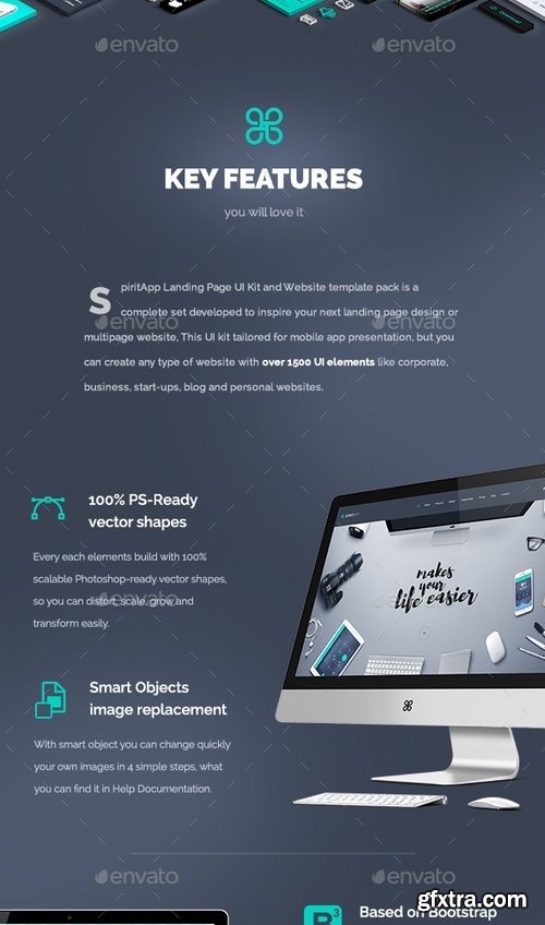 GraphicRiver - SpiritApp Landing Page UI Kit & Premade Templates (Dark Style) 16711282