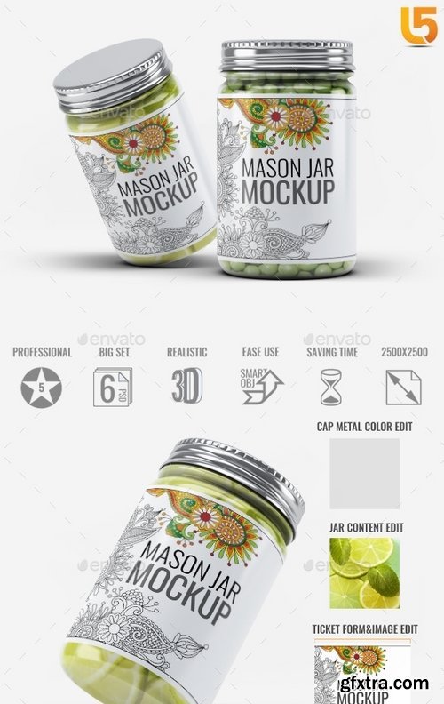 GraphicRiver - Mason Jar Mock-Up V2 19529774