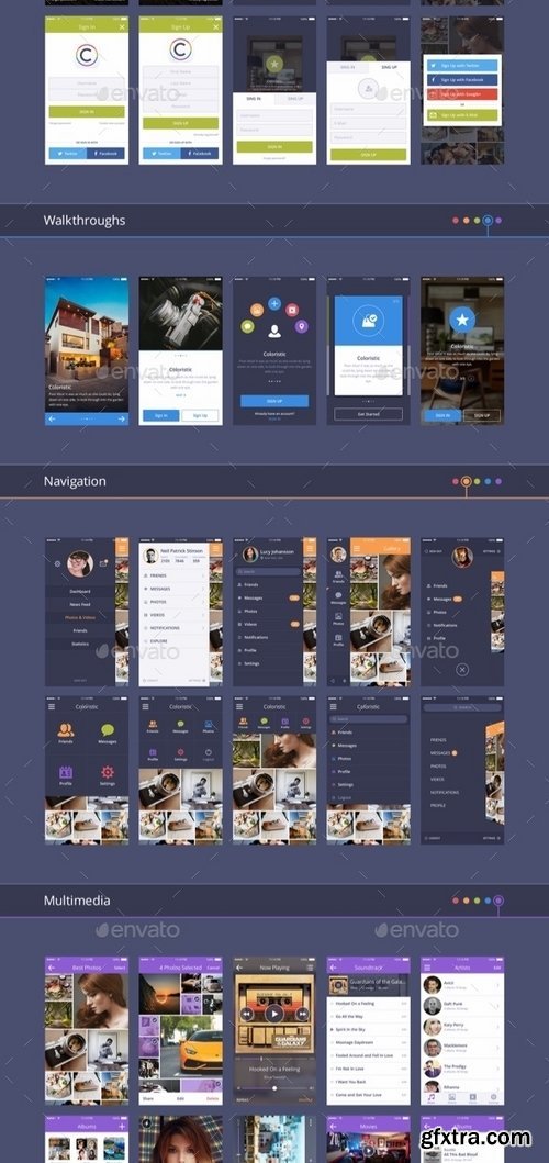 GraphicRiver - Coloristic iOSAndroid UI Kit (60 App Screens) 19201752