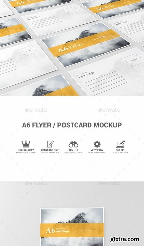 GraphicRiver - A6 Flyer  Postcard Mock-Ups 19377917