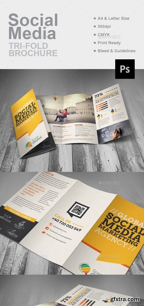 GraphicRiver - Social Media Marketing Tri-fold Brochure 6105368