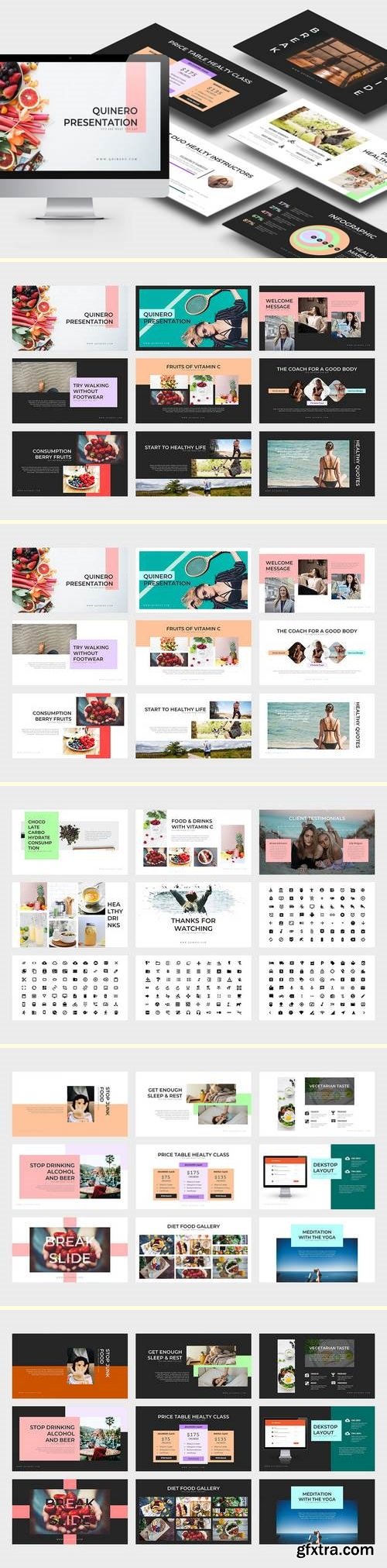 Quinero : Healthy Lifestyle Powerpoint & Keynote Template