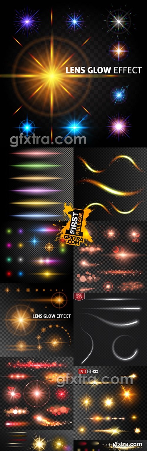 Light effects sparkling elements dark background 15