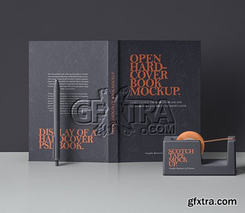 Psd Open Hardcover Book Mockup v 3