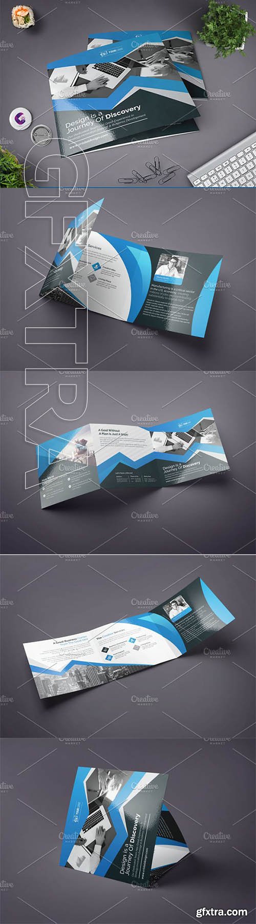 Clean Square Tri Fold Brochure