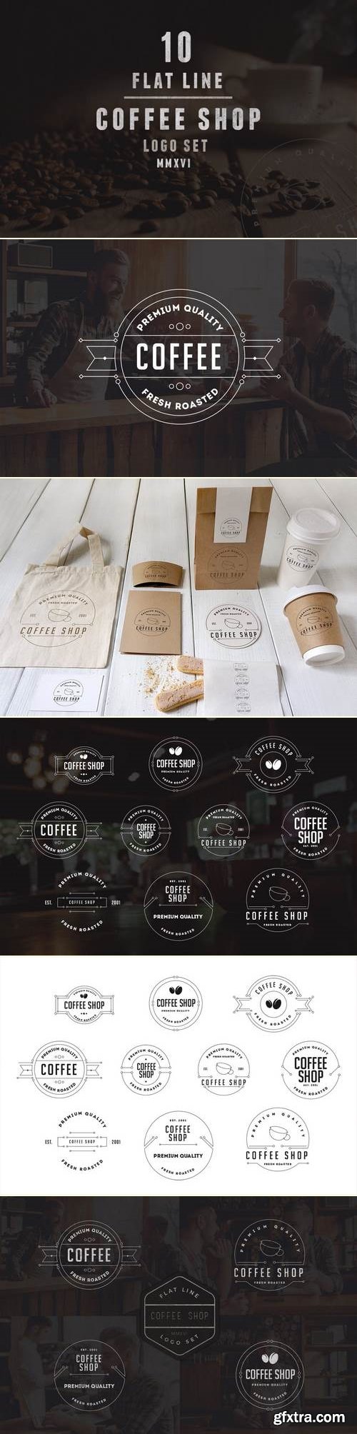 Coffee Shop Line Logo Template