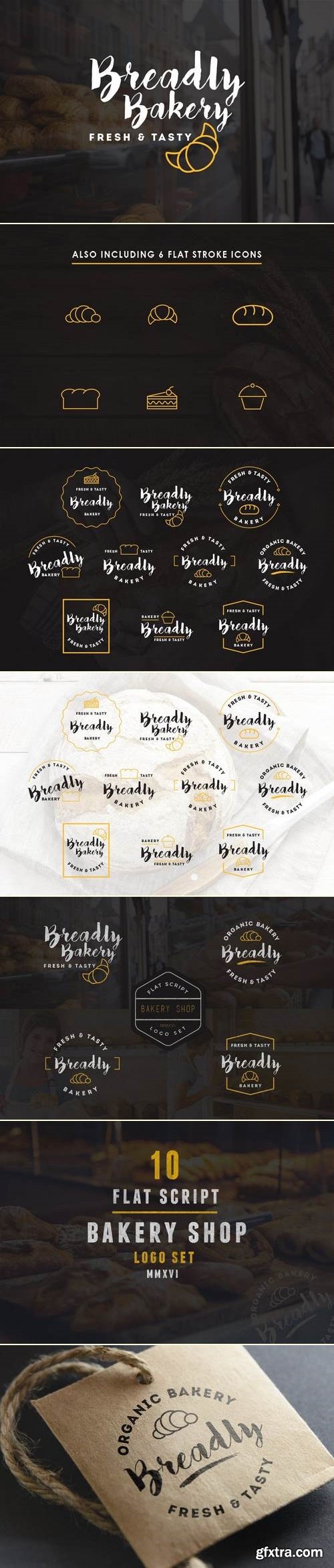 Bakery Shop Flat Logo Template