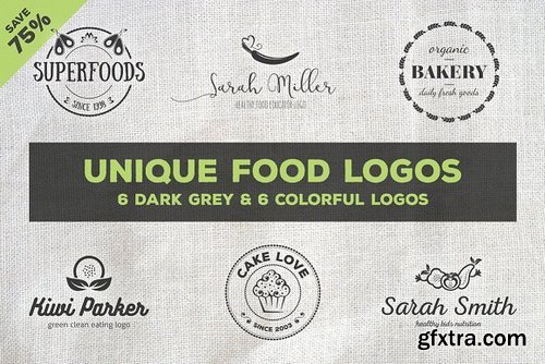 CM - Unique Food Logos – Bundle 637692