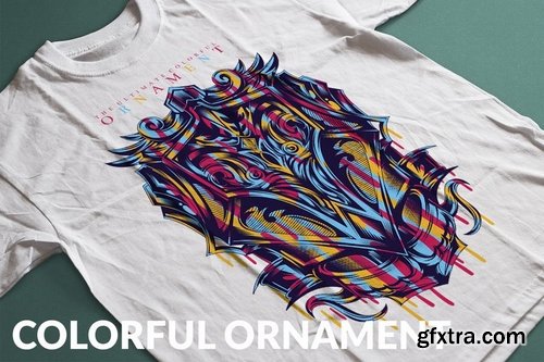 Colorful Ornamnet T-Shirt Design Template