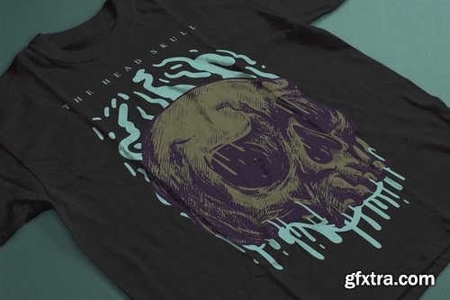 The Head Skull T-Shirt Design Template