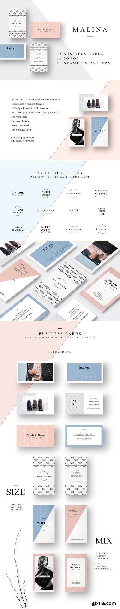 CM - MALINA Business Cards + Logos 1450115