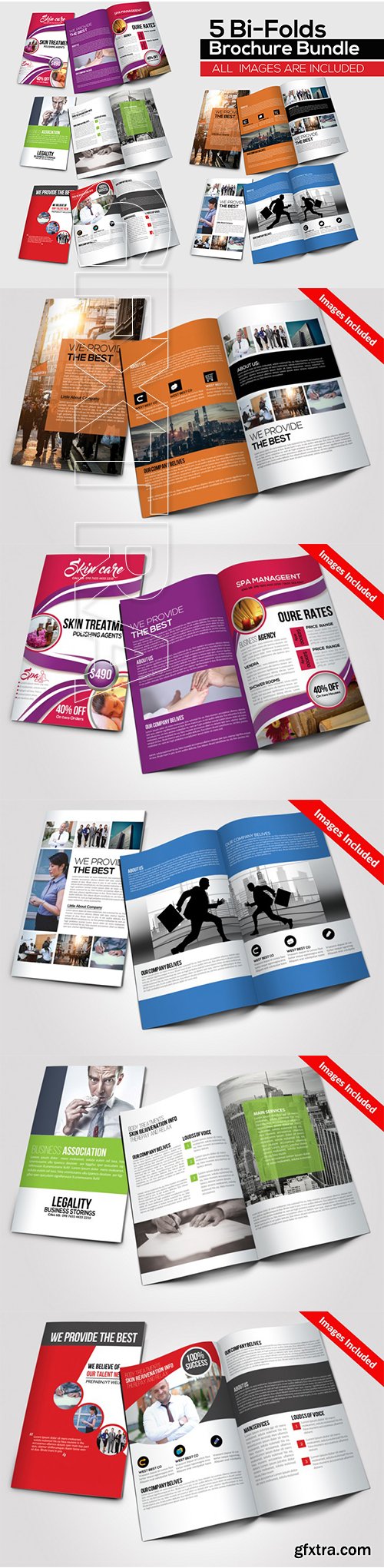 5 Business Multi Use Bi-fold Brochures Bundle