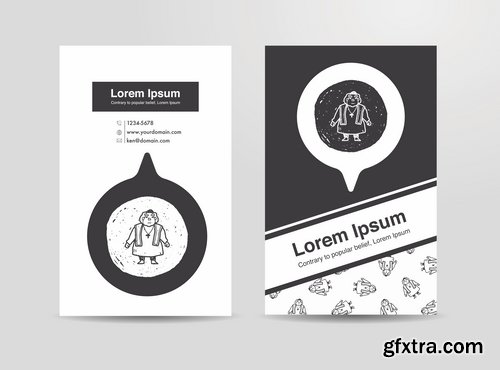 Black and white banner flyer business card icon 25 EPS