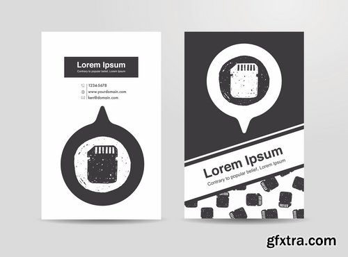 Black and white banner flyer business card icon 25 EPS