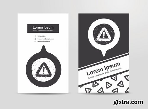 Black and white banner flyer business card icon 25 EPS