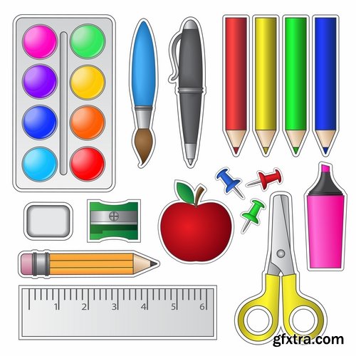 Back to school pencil writing pen school theme flyer banner 25 EPS