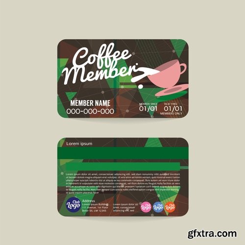 Business card membership card club 25 EPS