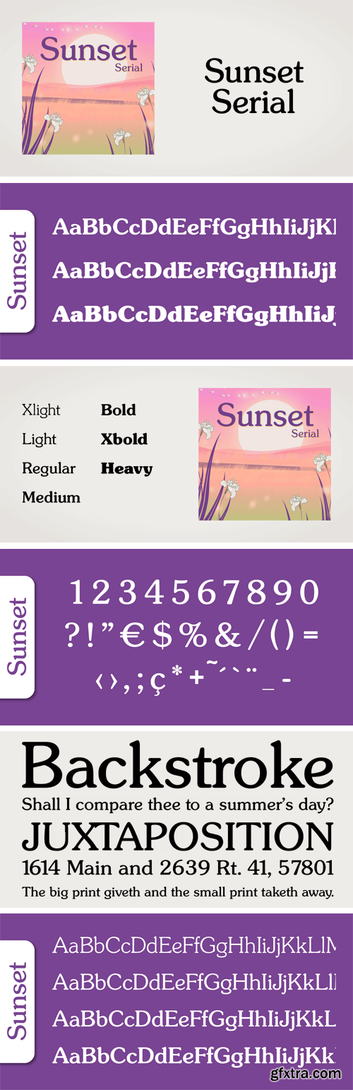 Sunset Serial Font Family