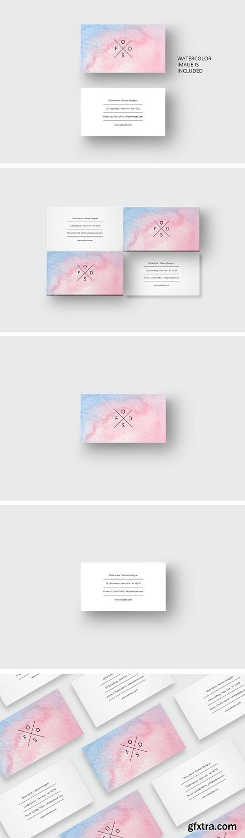 CM - Watercolor business card template 1697628