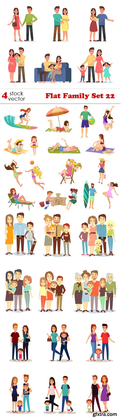 Vectors - Flat Family Set 22