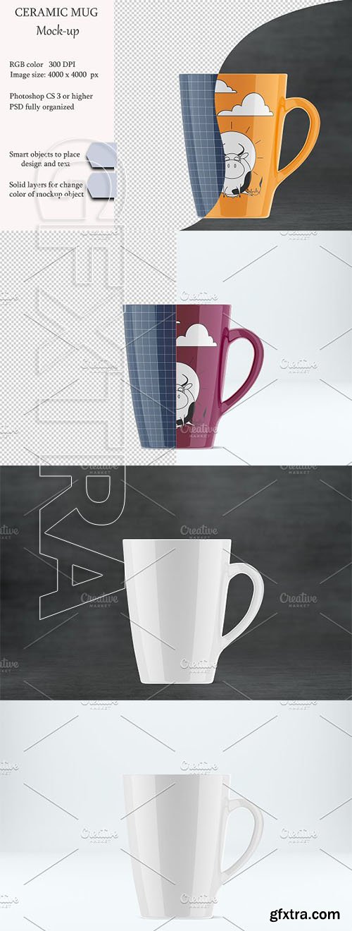 CreativeMarket - Ceramic mug mockup PSD mockup 2816660