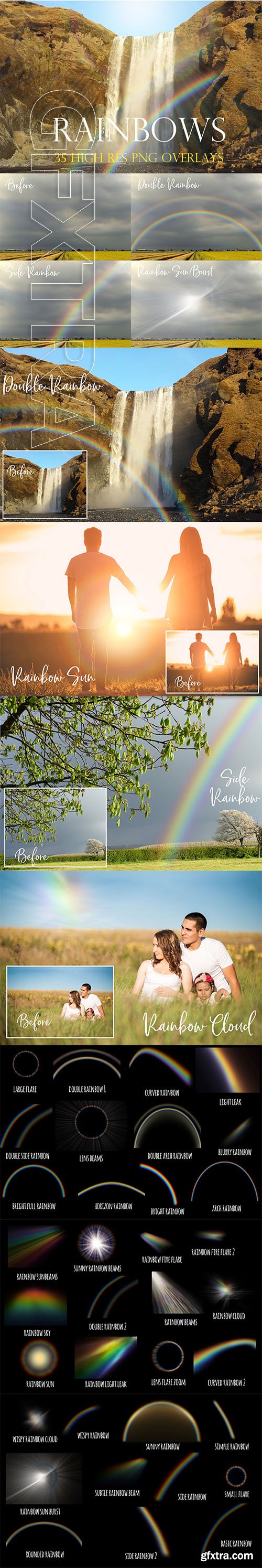 Realistic rainbow overlays