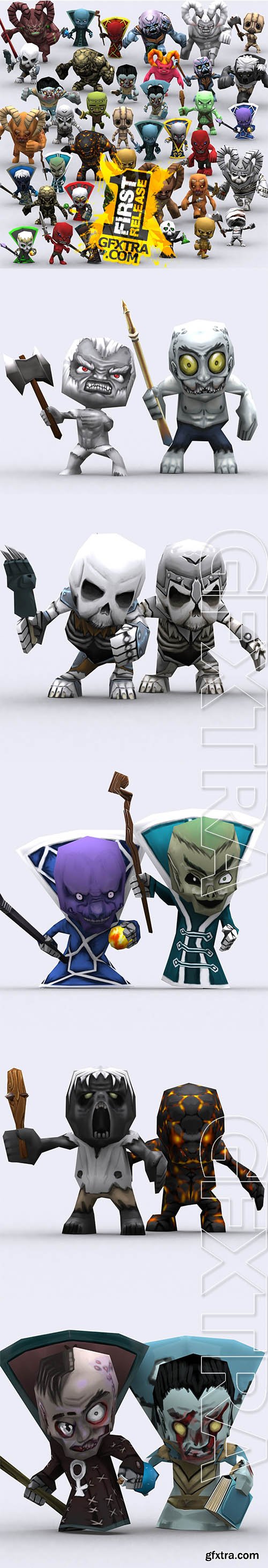 Cubebrush - 3DRT - Chibii monsters