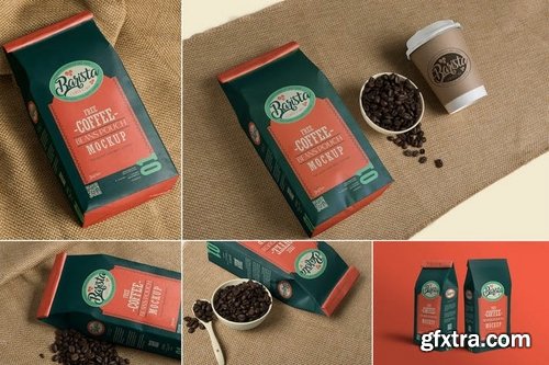 5 Coffee Pouch Mockups