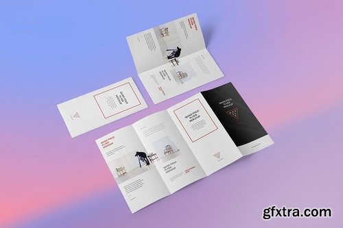 4 Fold Brochure Mockups