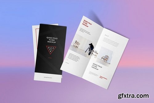 4 Fold Brochure Mockups