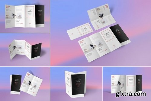 4 Fold Brochure Mockups