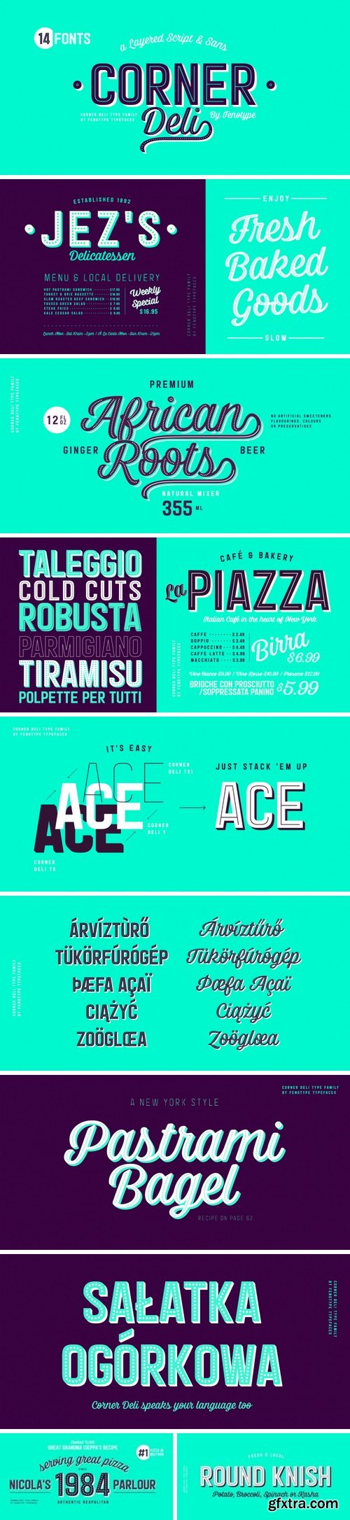 Corner Deli Font Family - 14 Fonts