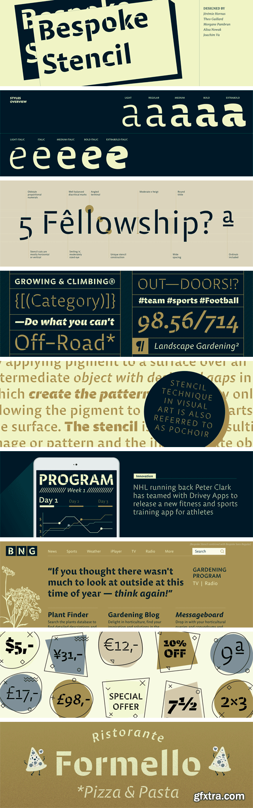 Bespoke Stencil Font Family