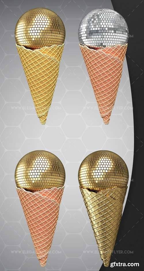 Disco Ice Cream V1 2018 Premium 3d Render Templates