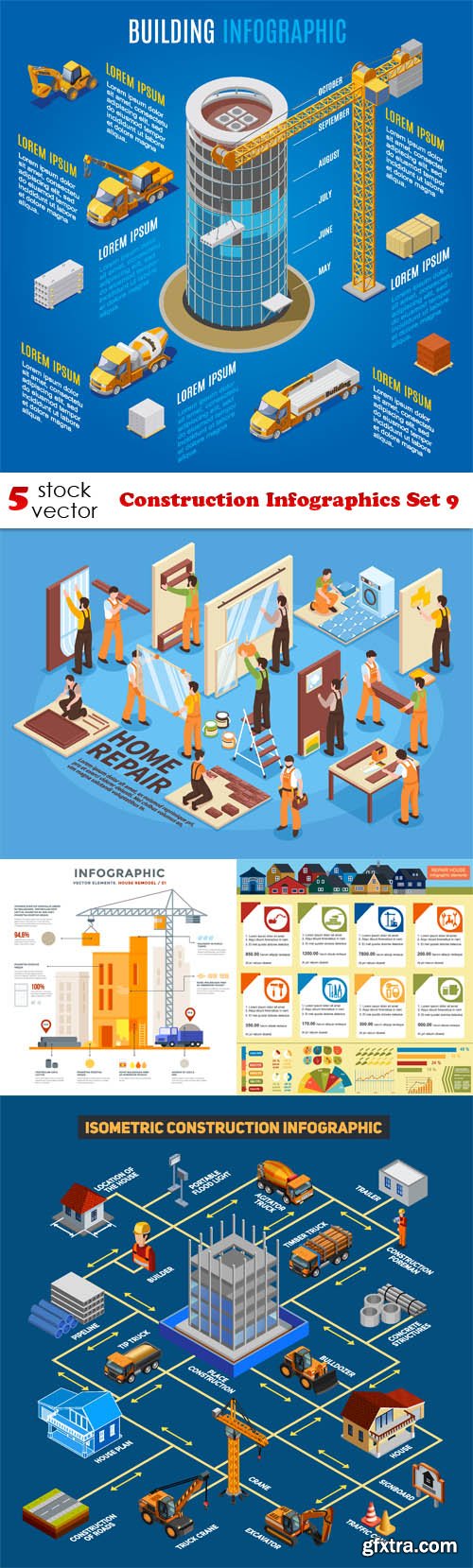 Vectors - Construction Infographics Set 9