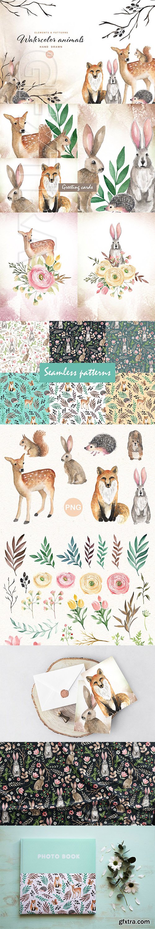 Watercolor animals