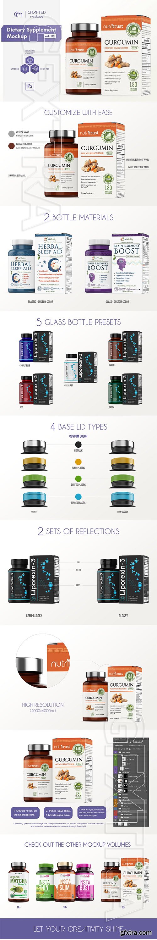 CreativeMarket - Dietary Supplement Mockup v 1C Plus 2735302