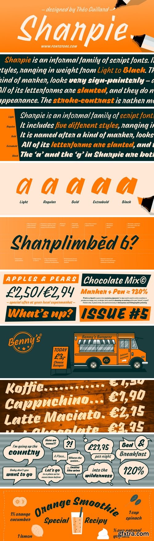 Sharpie Font Family - 5 Fonts