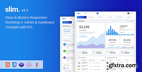 ThemeForest - Slim v1.1 - Modern & Clean Responsive Bootstrap 4 Admin Dashboard Template - 21596728