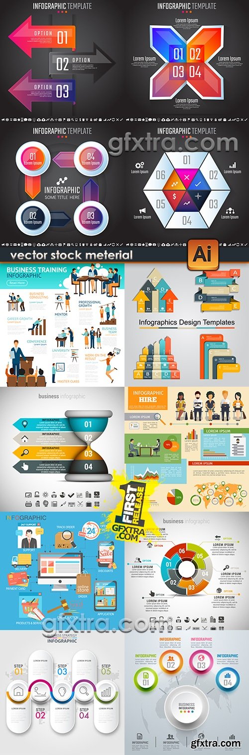 Business infographics elements modern collection 5