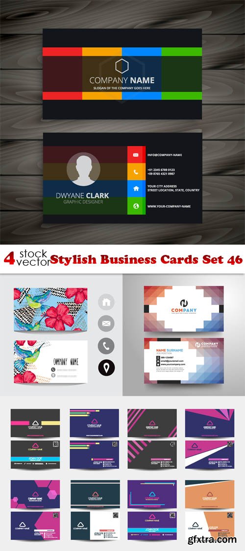 Vectors - Stylish Business Cards Set 46