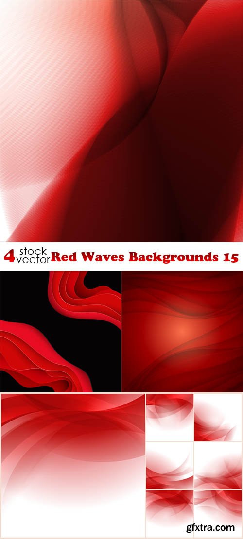 Vectors - Red Waves Backgrounds 15