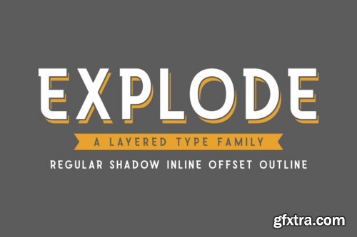 Explode Font Family - 4 FONTS