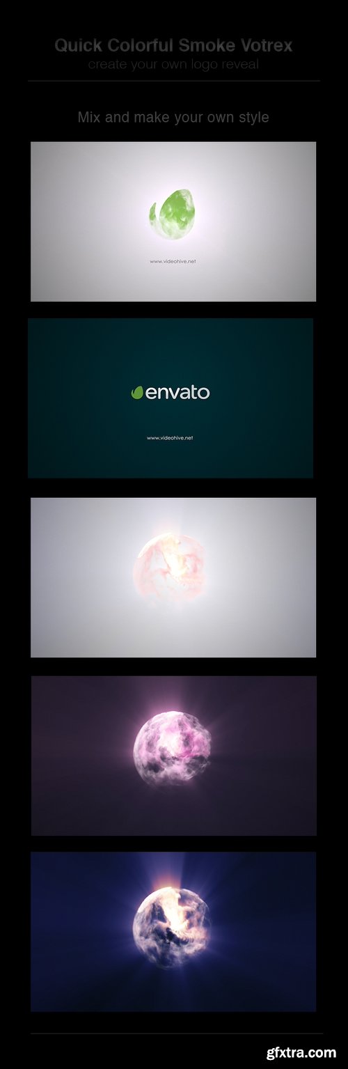 Videohive Quick Abstract Colorful Smoke Vortex - Logo Reveal 7974431