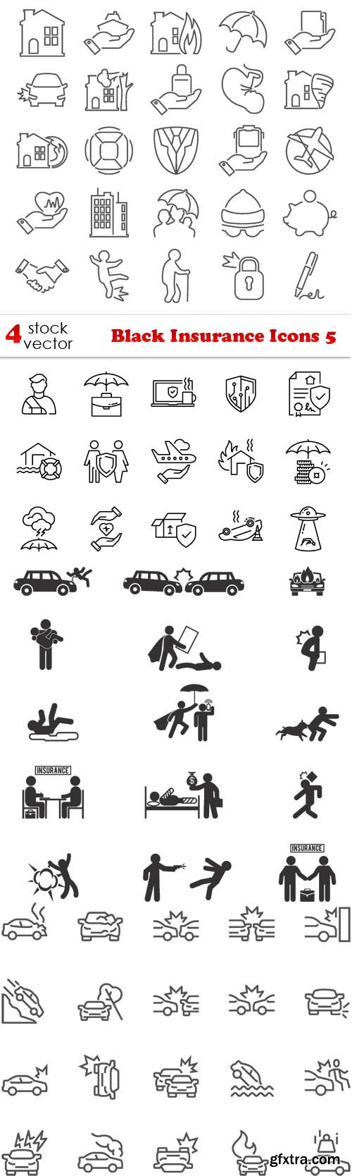 Vectors - Black Insurance Icons 5