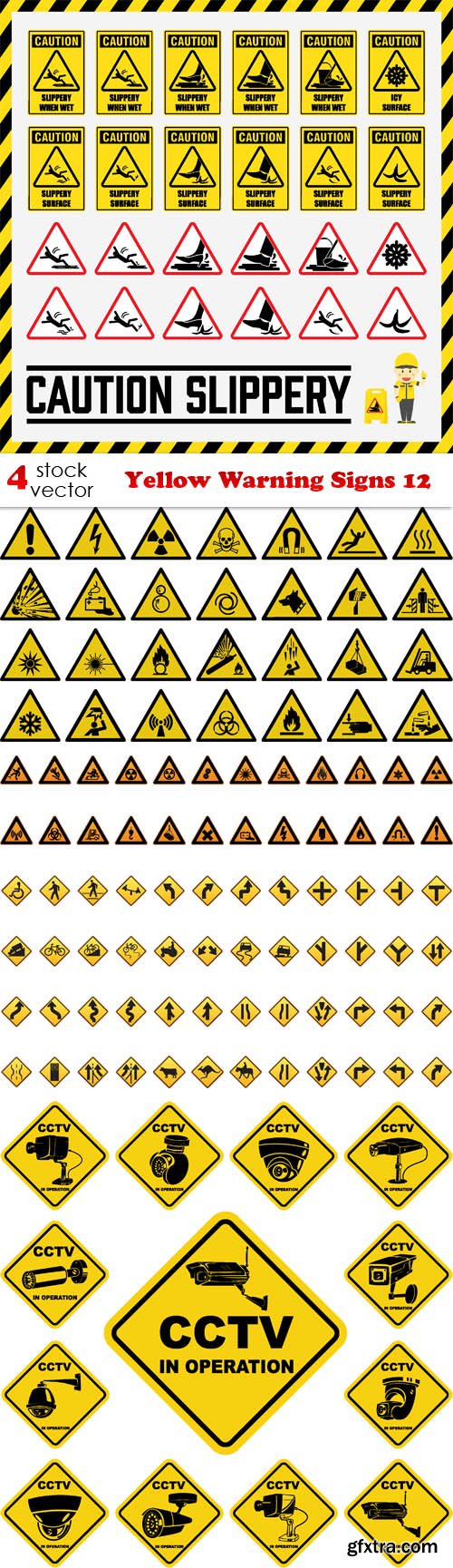 Vectors - Yellow Warning Signs 12